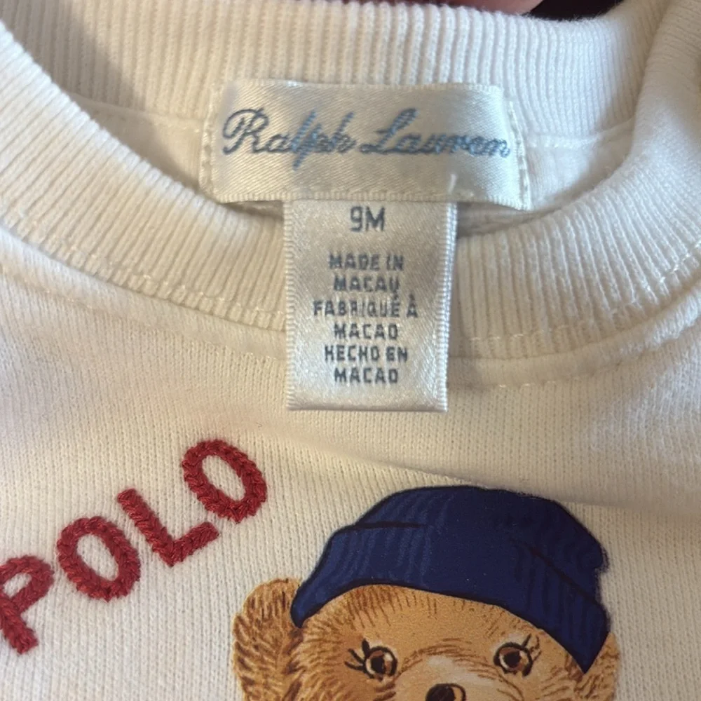 Polo Bear Fleece Sweatshirt 9M Girl EUC